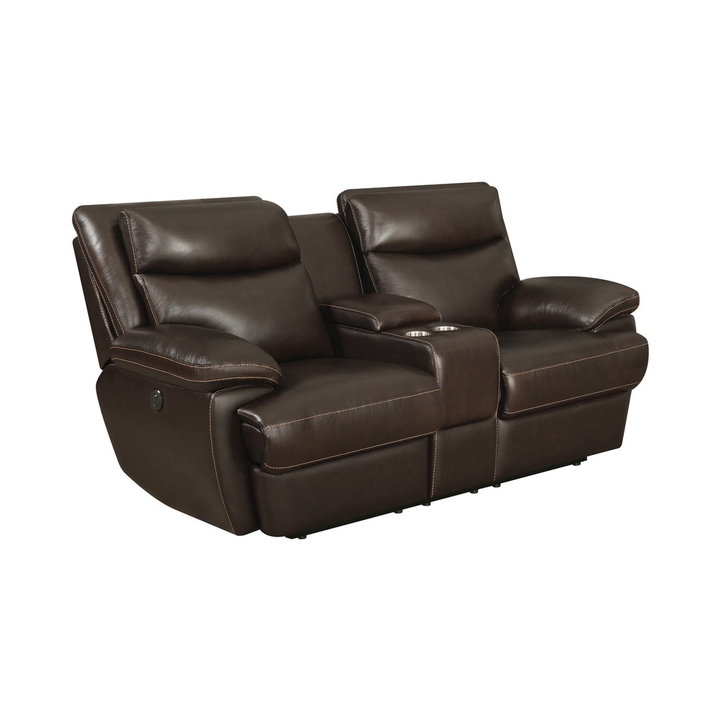 Espresso Upholstered Power Loveseat L434