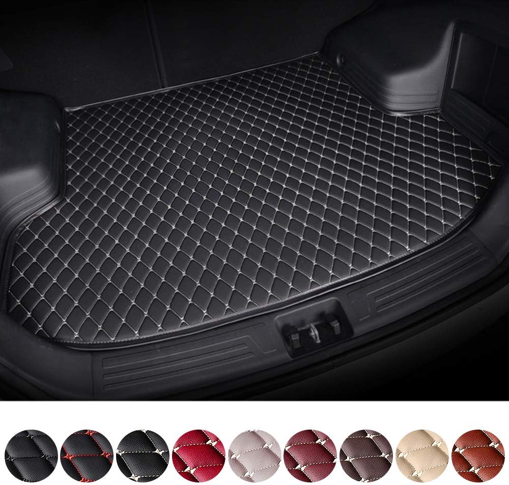 Black & Beige Waterproof Non-Slip Leather Trunk Mat Pack of 2 X299796
