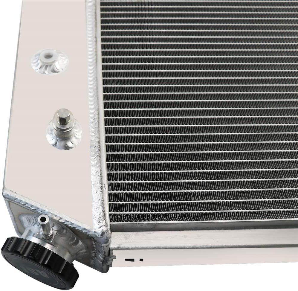 4 Row Aluminum Radiator with 2X12 Fan, Shroud and Thermostat Relay Kit, 34 Overall Width I878684