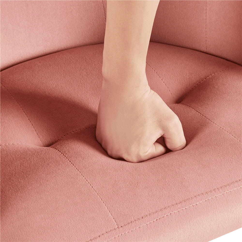 Pink Velvet Adjustable Swivel Office Chair E75423