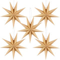 12 Inches 5 PCS Natural Paper Star Lanterns J3729