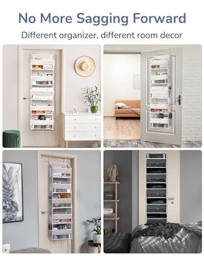Over Door Hanging Storage Organizer with 5 Large Pockets and Clear Window K77914