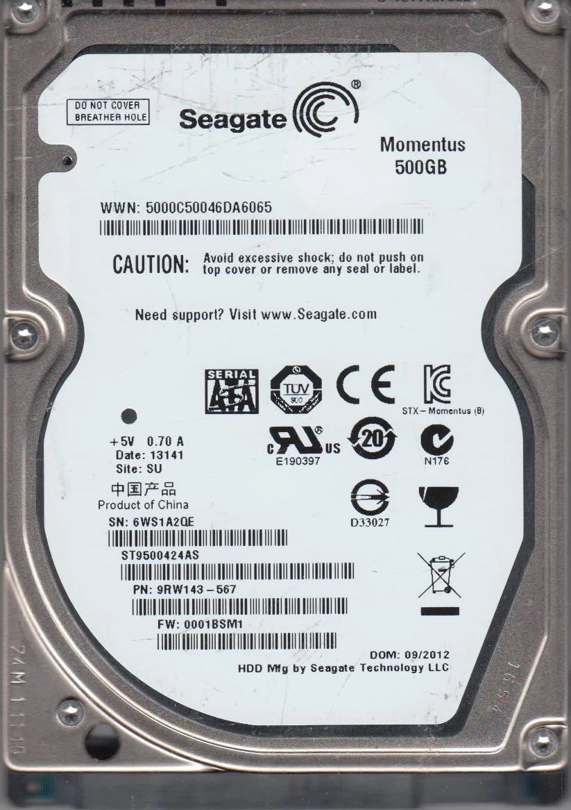 500GB SATA 2.5 Hard Drive Y195