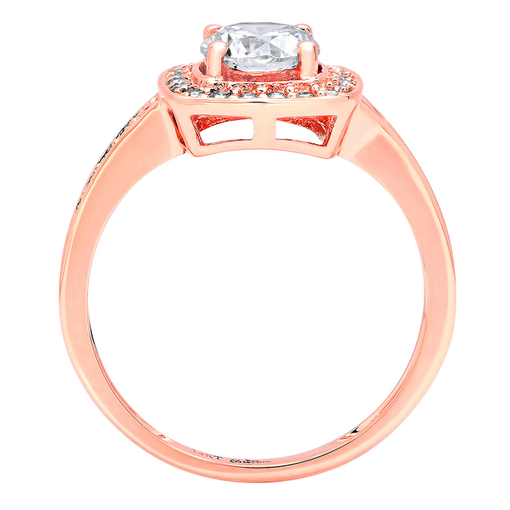 14K Rose Gold Diamond Engagement Ring size 5.5 M1790