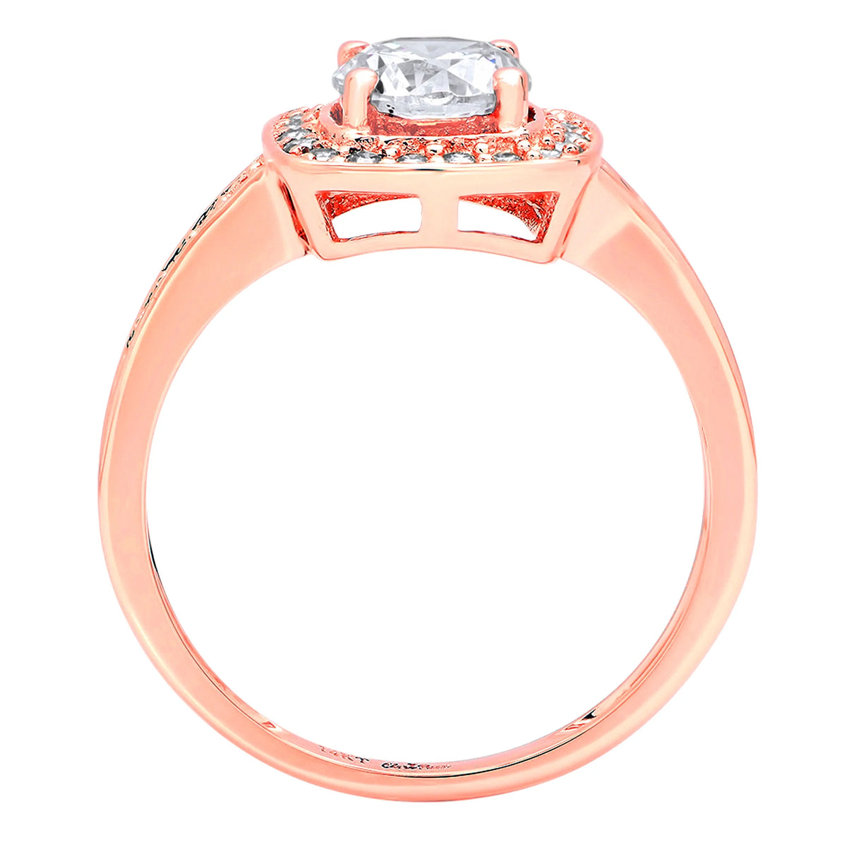 14K Rose Gold Diamond Engagement Ring size 5.5 M1790