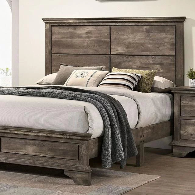 Gray Solid Wood King Bedroom Set 5pcs S1896