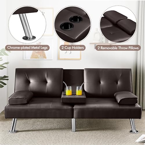 Dark Gray Convertible Sofa Bed T559364
