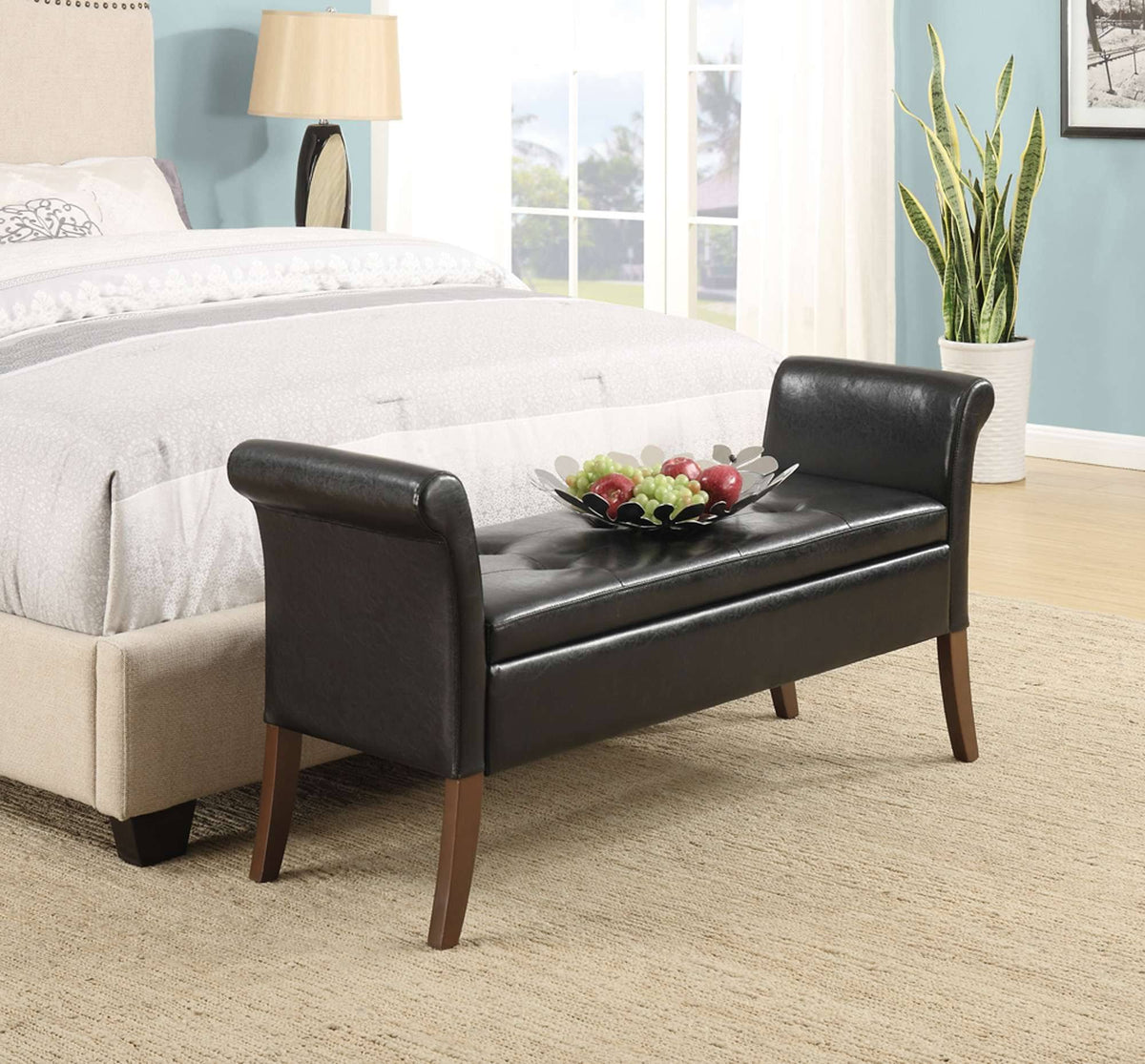 Black Storage Bench X9673