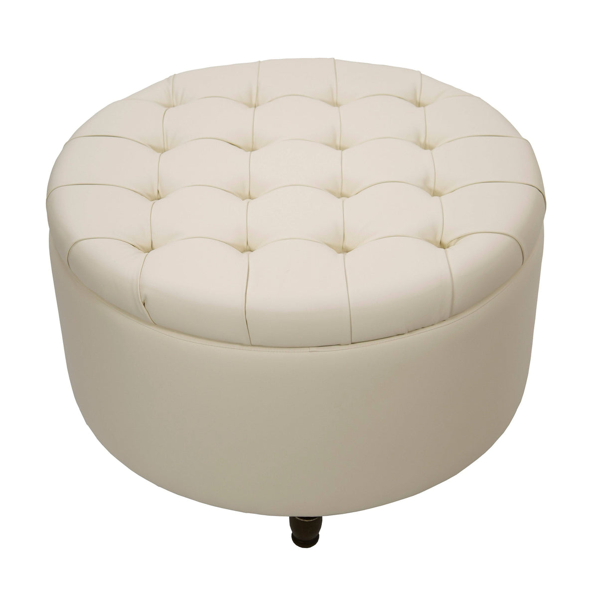 Black Pintucked Storage Ottoman R464354