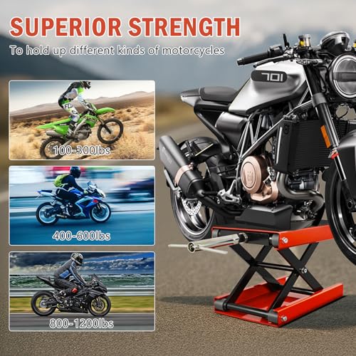 1200 Lbs Steel Motorcycle Lift Scissor Jack W23411