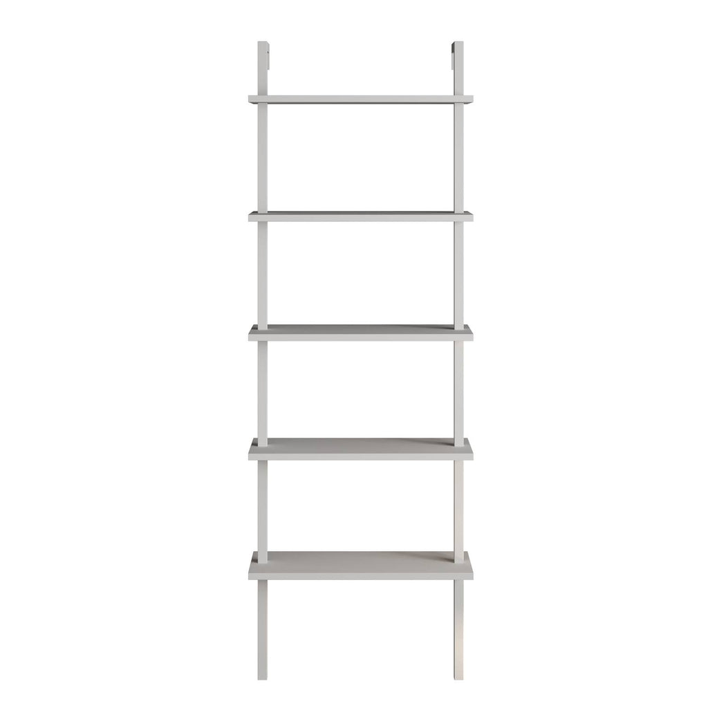 White Metal Wood Accent Ladder Bookcase B126763