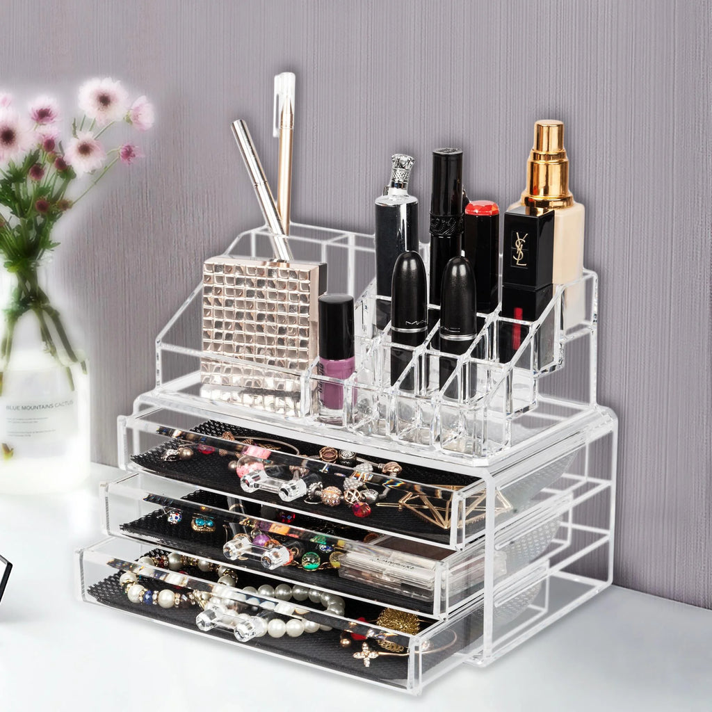 Clear Acrylic 3 Drawer Cosmetic Organizer I307