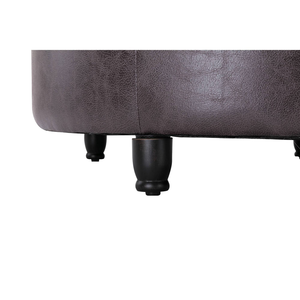Black Pintucked Storage Ottoman R464354