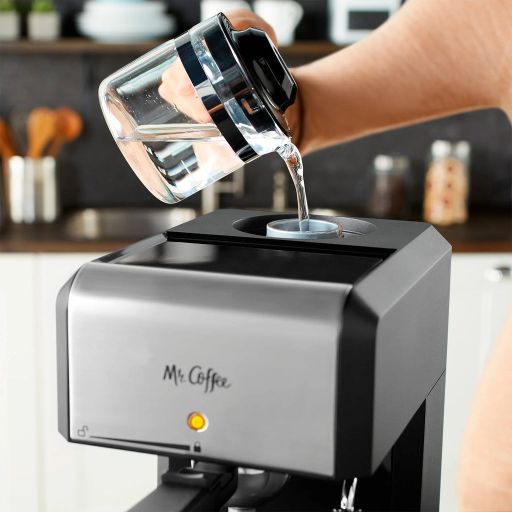 Automatic Espresso and Cappuccino Machine, 20 oz, Silver O253595