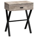 Taupe Finish and Black Metal Accent Table D206057
