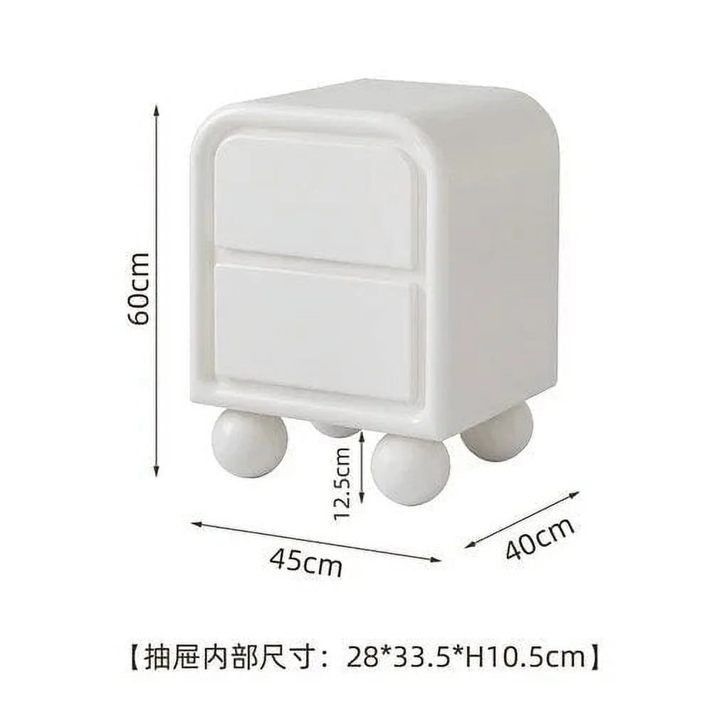 White Wooden 2 Drawer Nightstand B48582