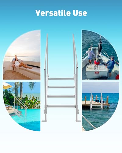 4 Step Aluminum Dock Ladder with Wide Step A30042