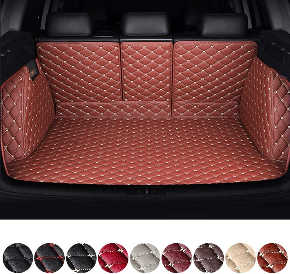 Black & Beige Waterproof Non-Slip Leather Trunk Mat Pack of 2 X299796