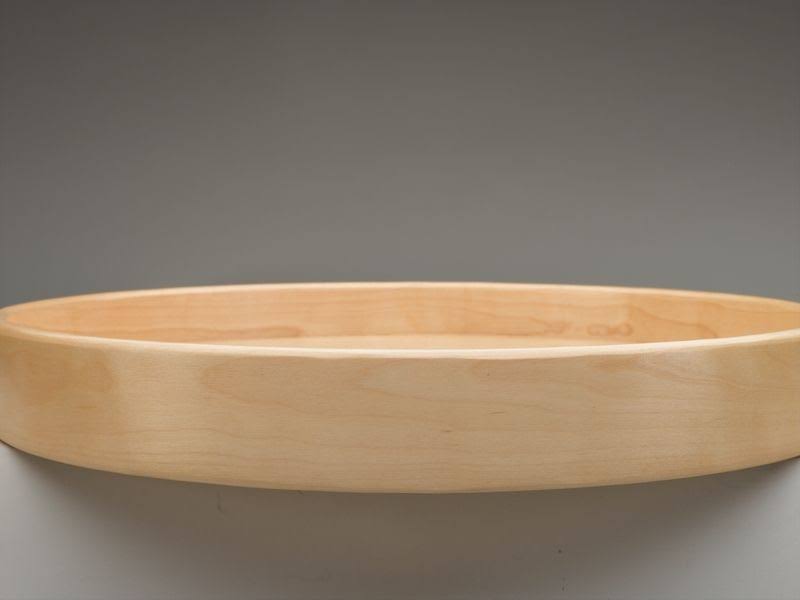 Natural Wood D-Shape 2-Shelf Lazy Susan R6008
