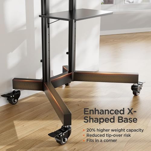 Rolling TV Stand on Wheels for 32-85 Inch Screens up to 132 lbs U65203