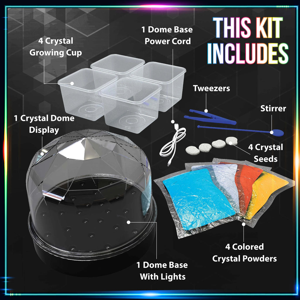Crystal Growing Science Set with Light Up Display Dome Y34300