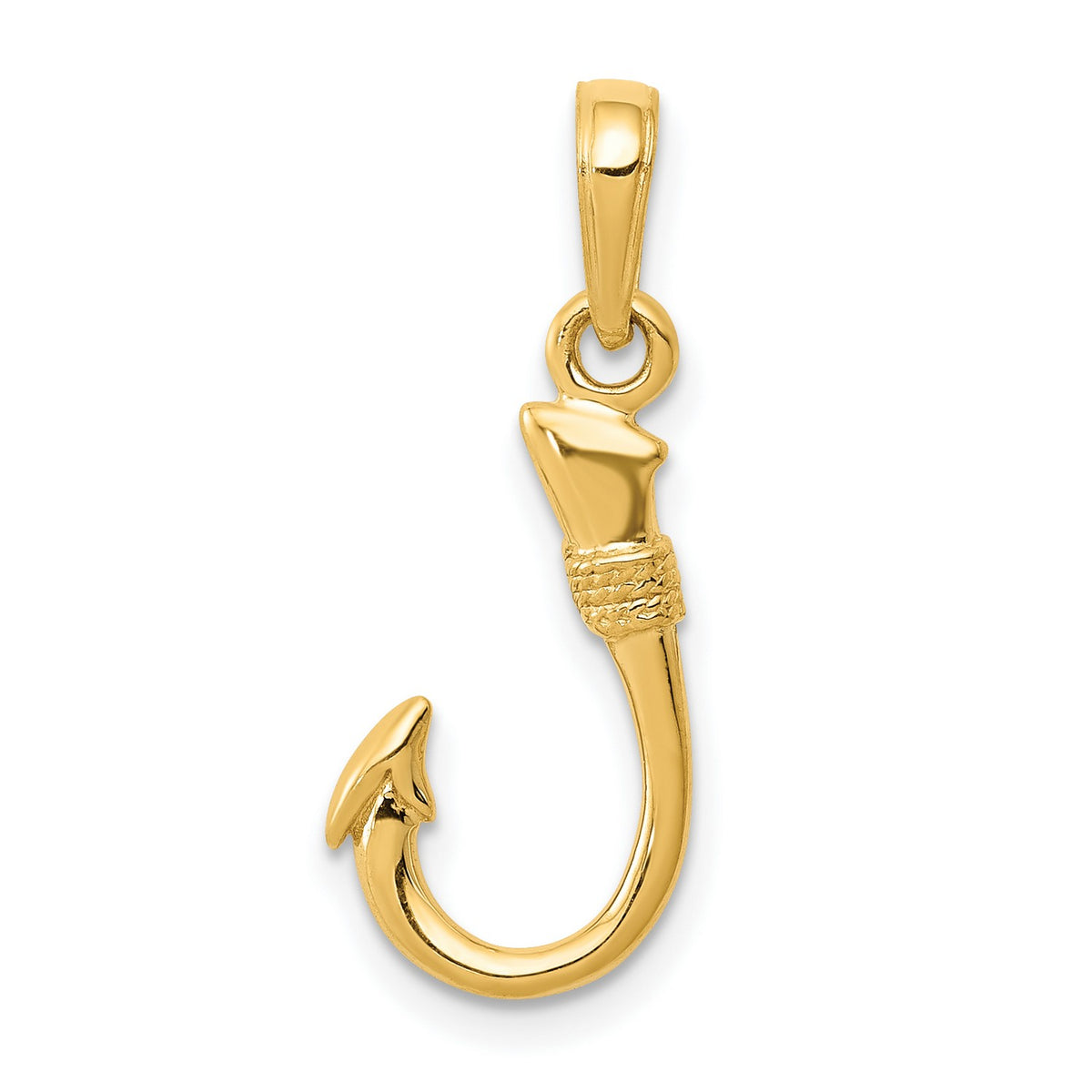 14k Yellow Gold Fish Hook Pendant 21 mm x 8 mm C66160
