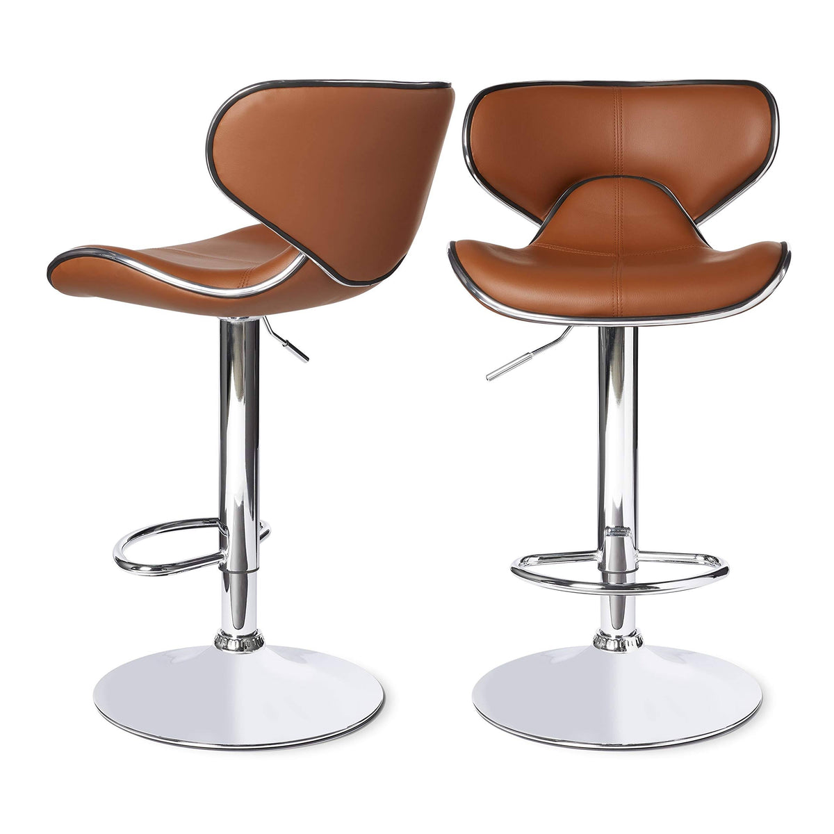 Leatherette Adjustable Swivel Barstool (Set of 2) D9494