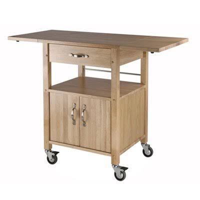Double Drop Leaf Kitchen Cart with Cabinet U7371