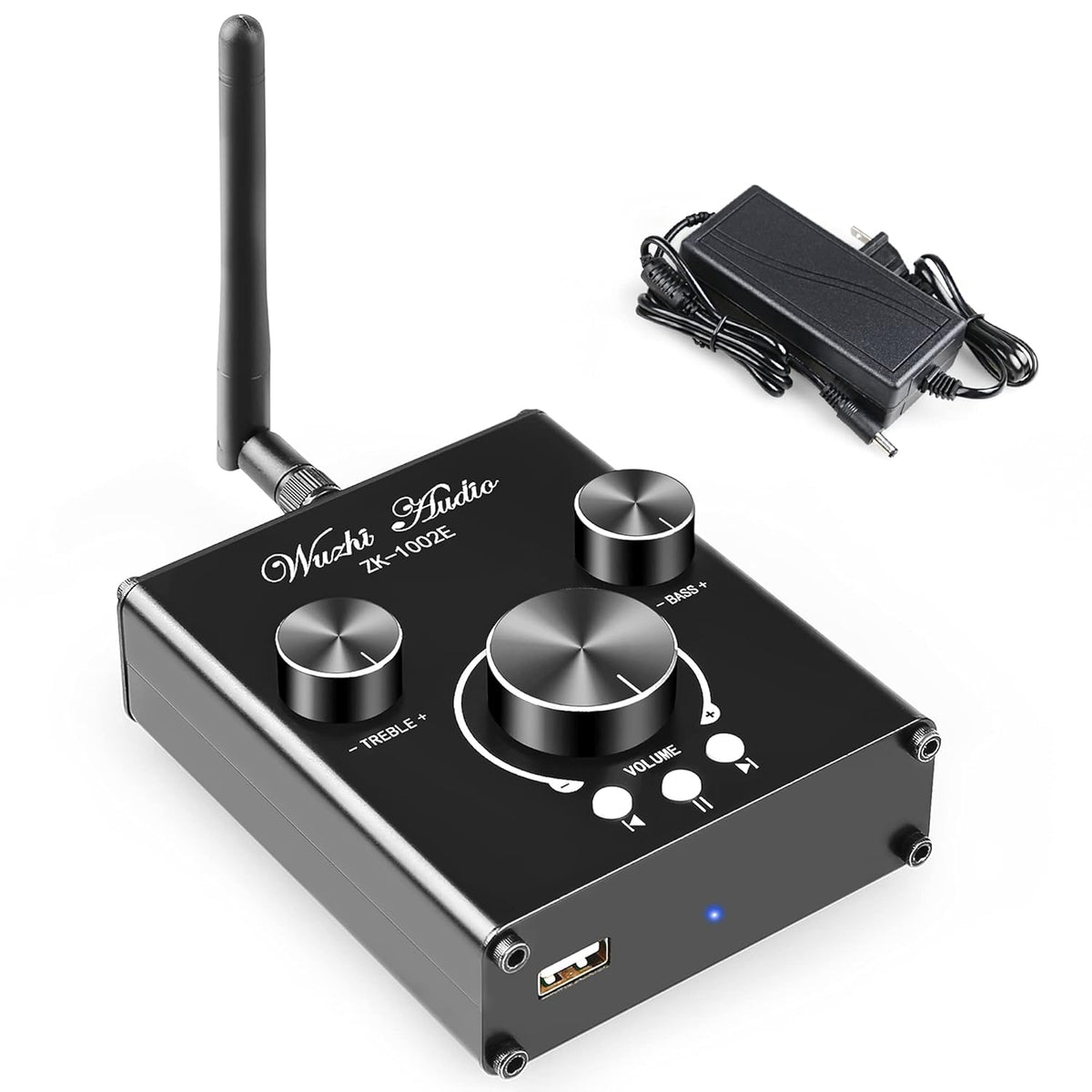 Bluetooth Stereo Audio Amplifier with Treble and Bass Adjustment D77085