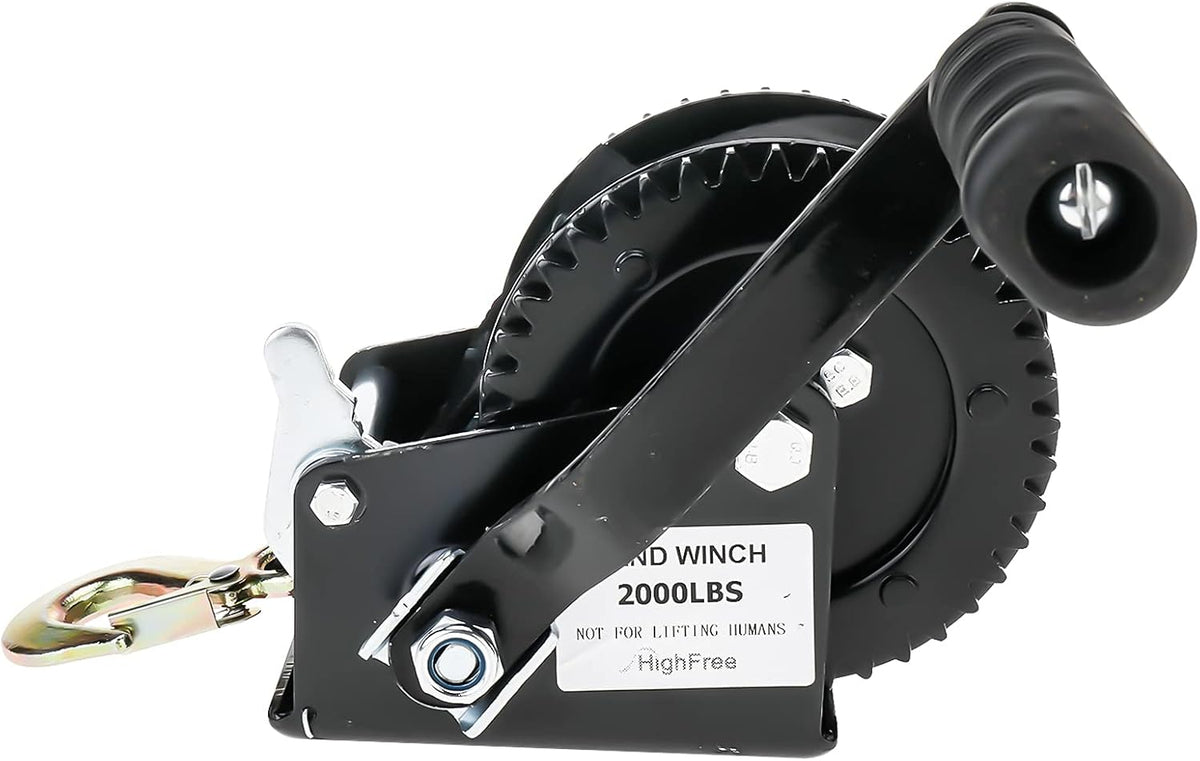 Heavy Duty Hand Winch 2000LBS with 25-Foot Strap, Pack of 2 A346