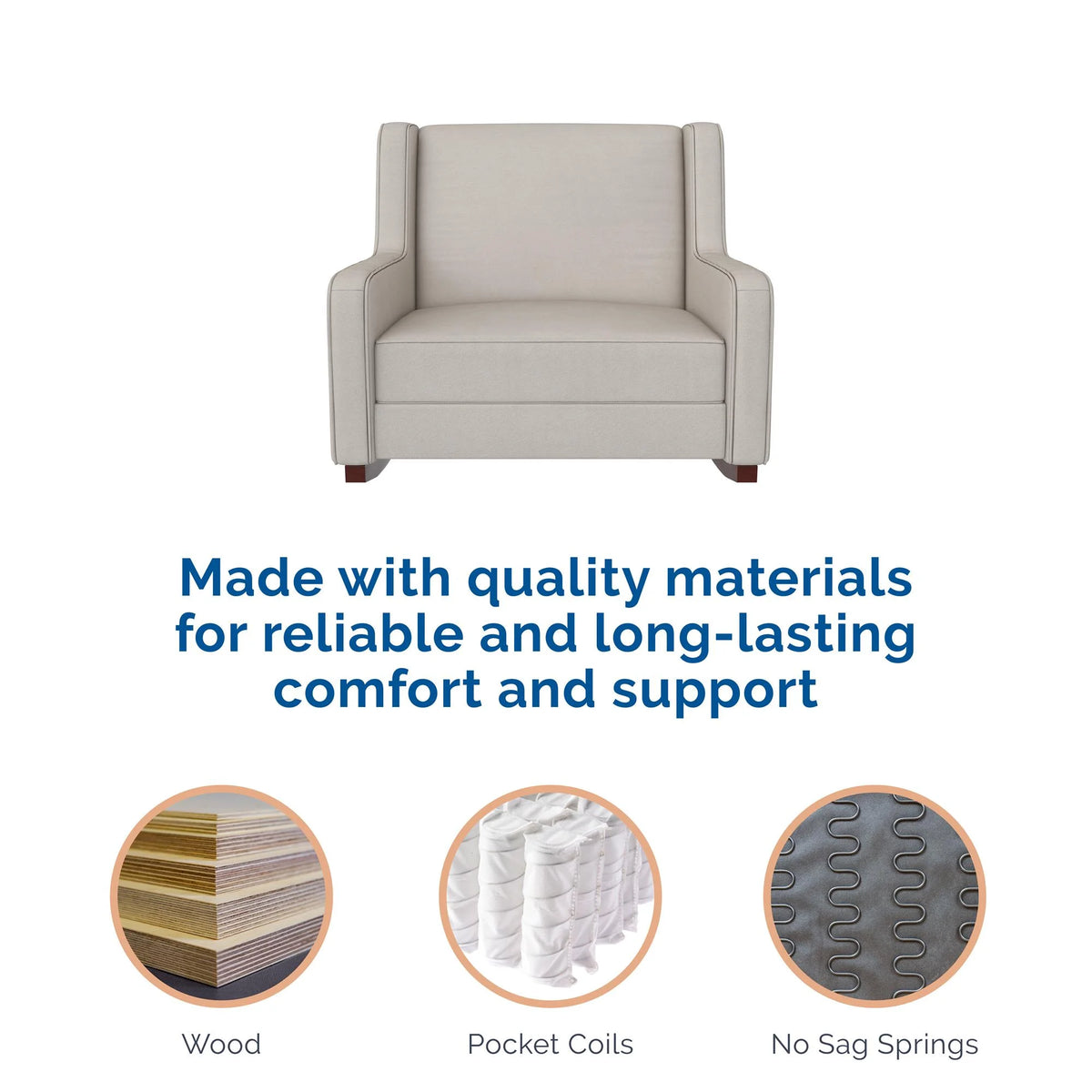 Beige Microfiber Double Rocker Chair V607
