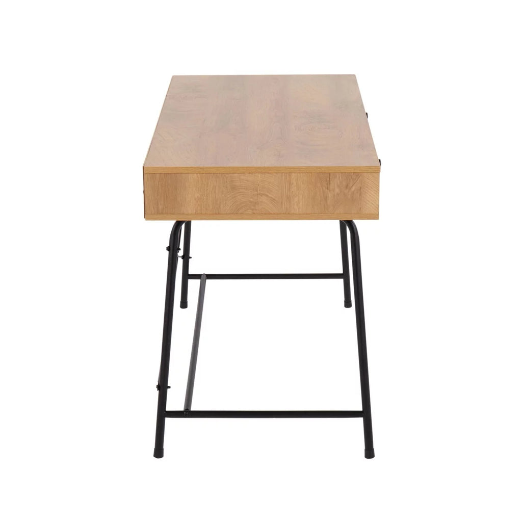 Black Steel Brown Wood Industrial Desk Q16781