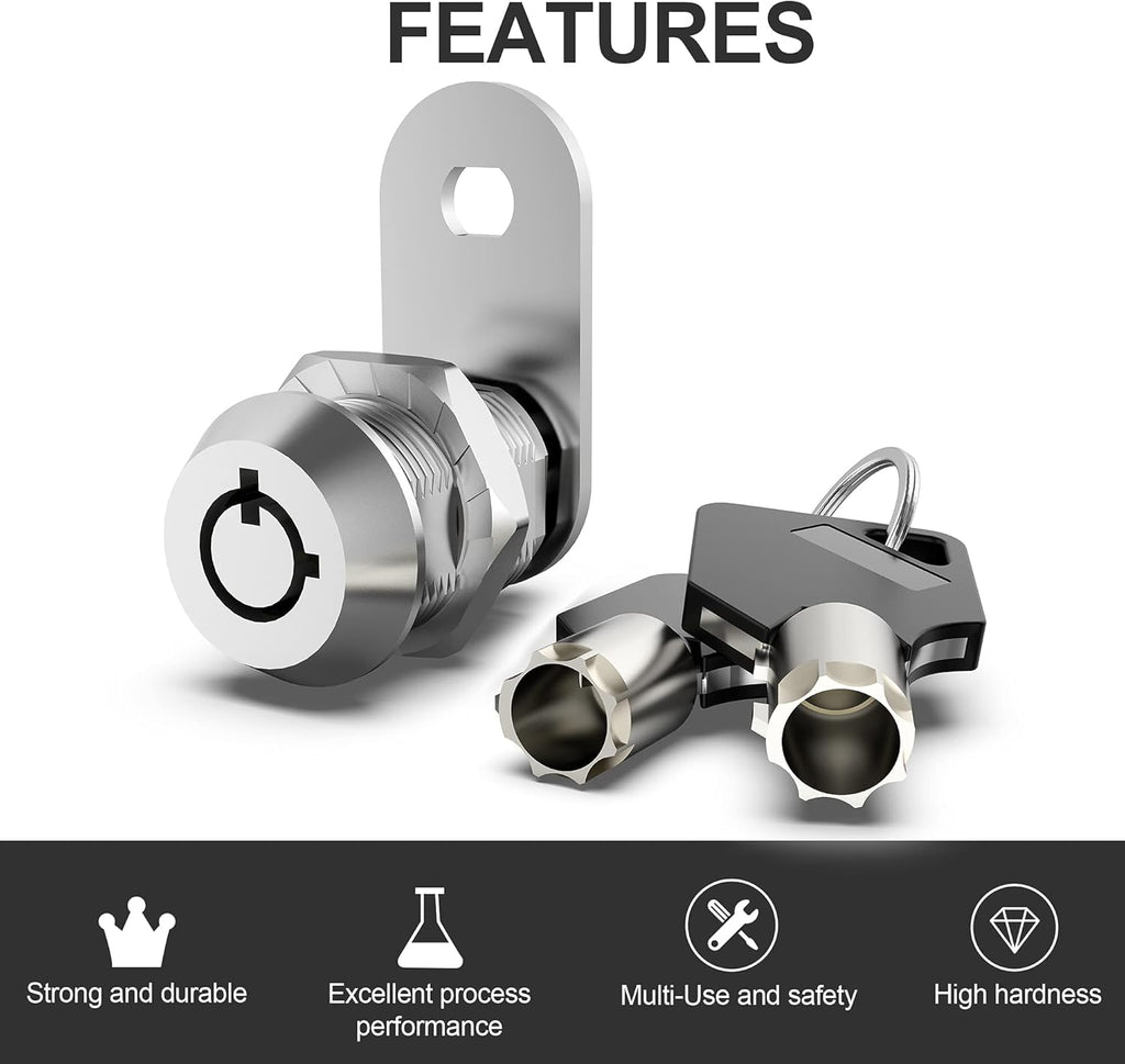 3 Pack Keyed Alike 5/8 Inch Zinc Alloy Cabinet Locks N954761