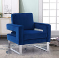 Navy Blue Velvet Upholstered Arm Chair T7386