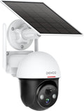 Solar Security Cameras Wireless Outdoor 360° View Pan Tilt Spotlight Battery Powered WiFi 2-Way Talk 1080P HD Night Vision Human Detection V208958