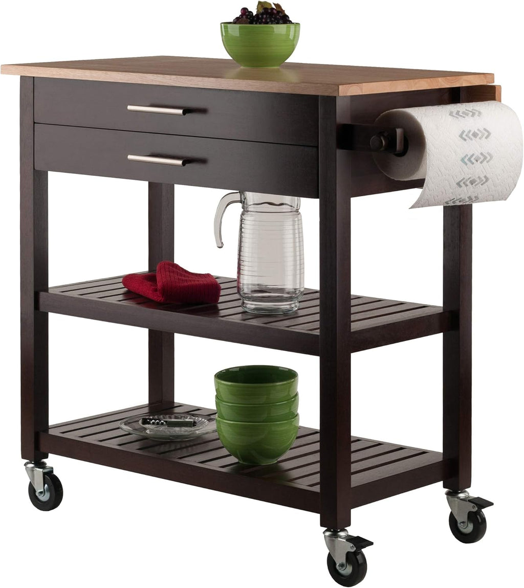 Cappuccino Natural Kitchen Cart B99527