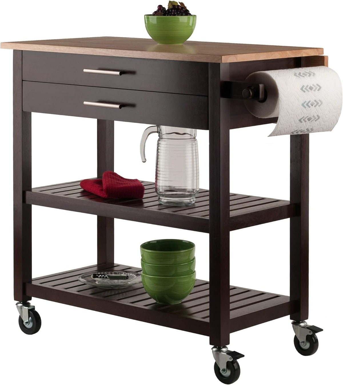 Cappuccino Natural Kitchen Cart B99527