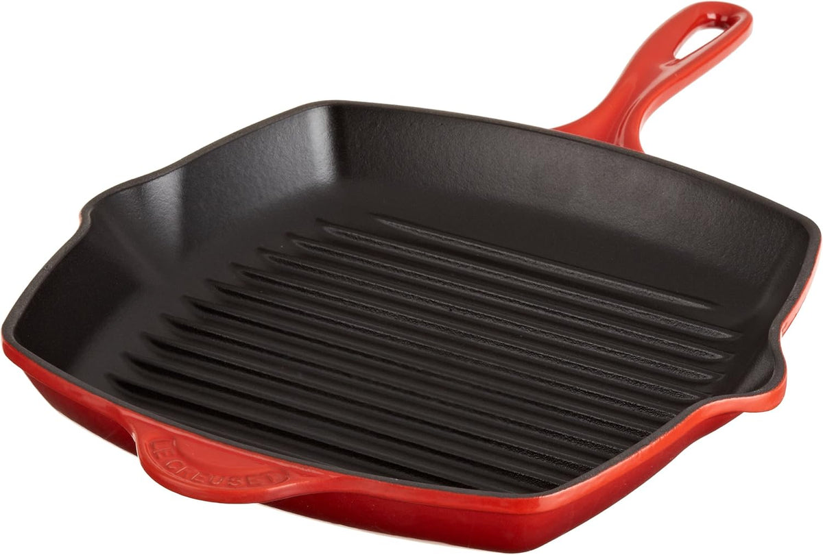 Enameled Cast-Iron 10-1/4-Inch Square Skillet Grill U936
