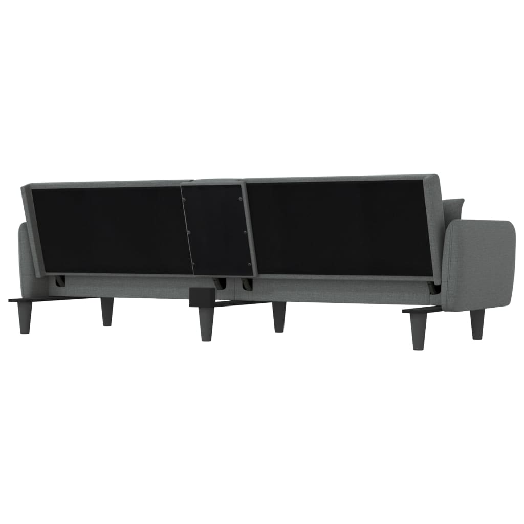 Dark Gray Fabric Sofa Bed with Cup Holders W880