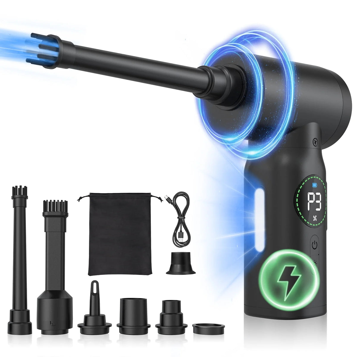 Compressed Air Duster 50000RPM Black N15029