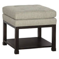 Almond/Charcoal Tufted Square Ottoman with Storage N71883