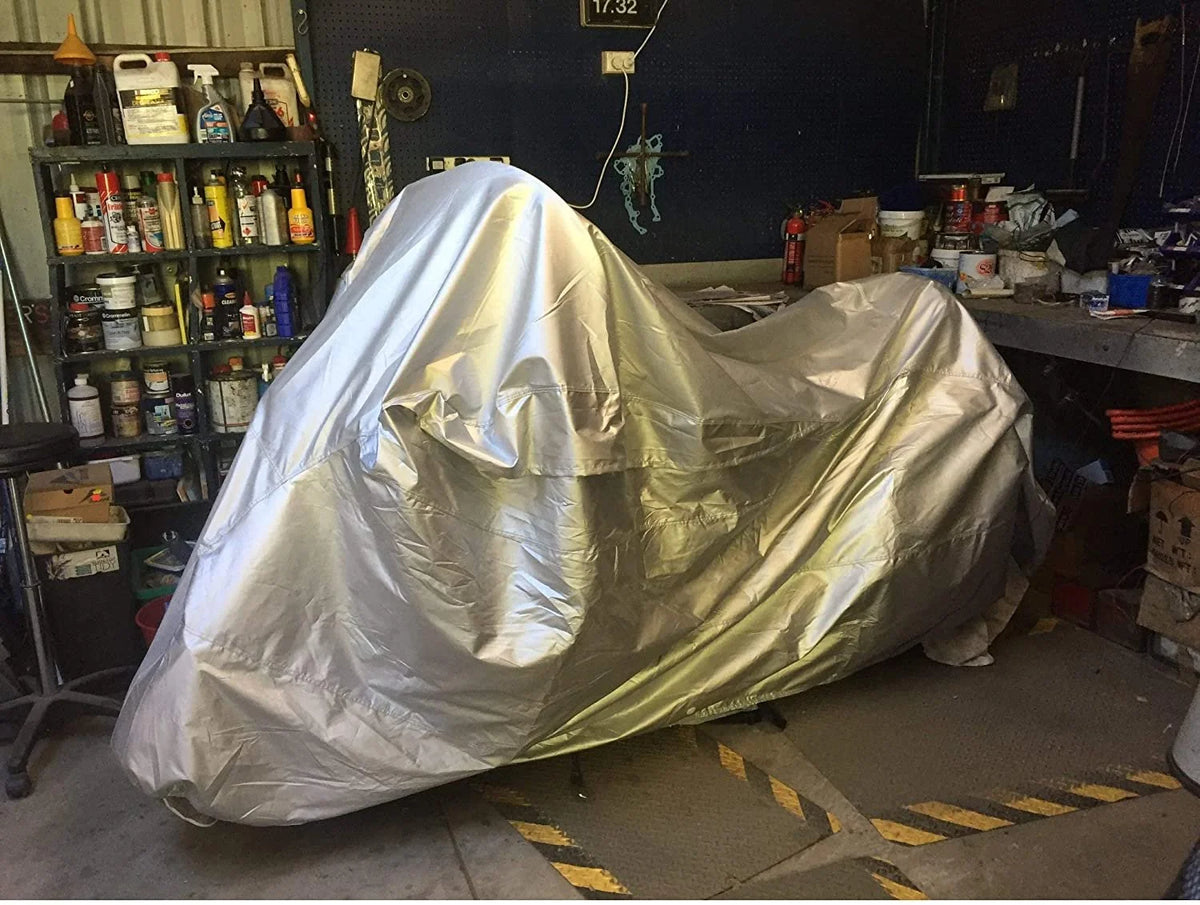 Motorcycle Cover with Reinforced Securing Straps and Storage Bag M6559