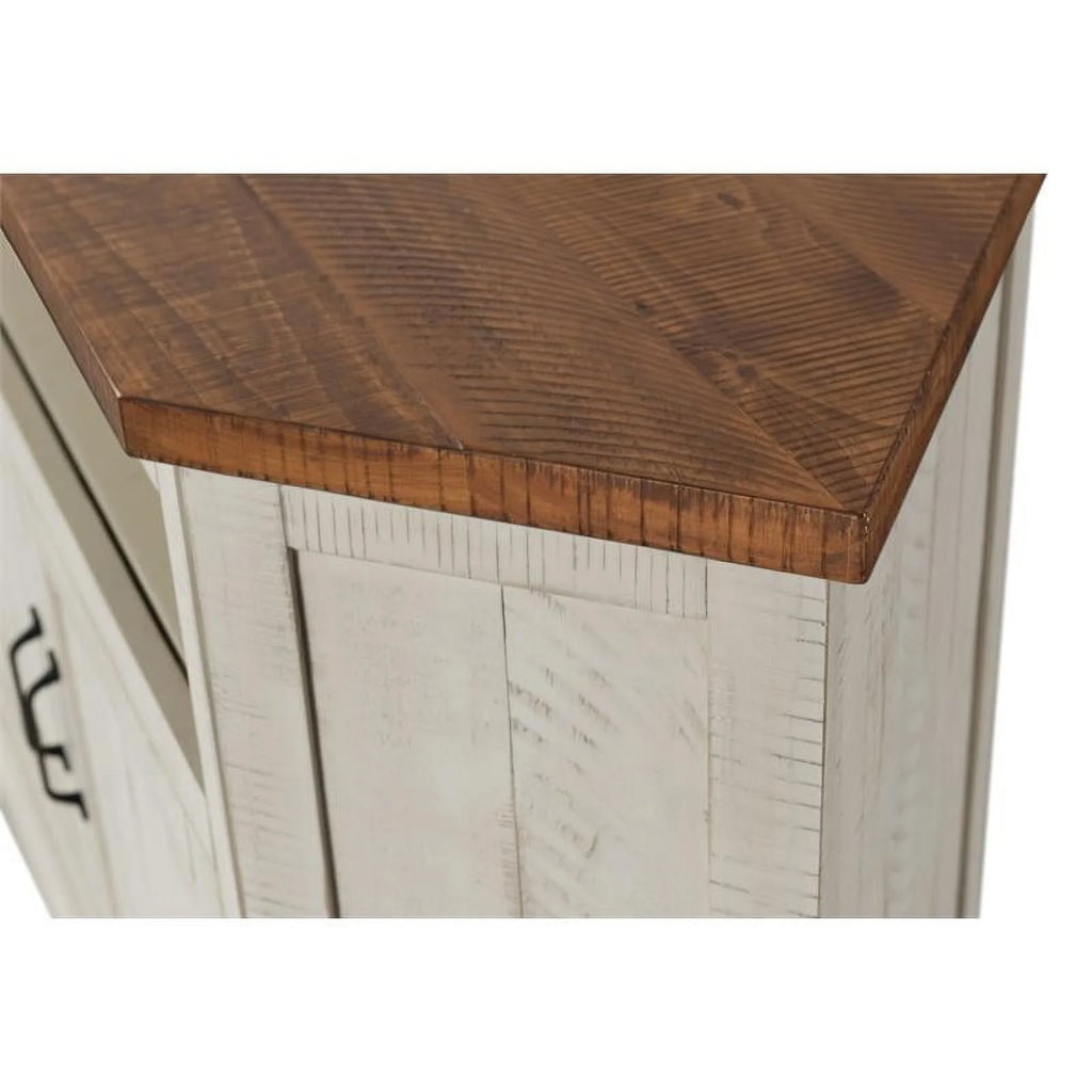 Rustic Wood Corner TV Stand N2371