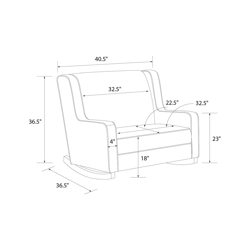Beige Microfiber Double Rocker Chair V607