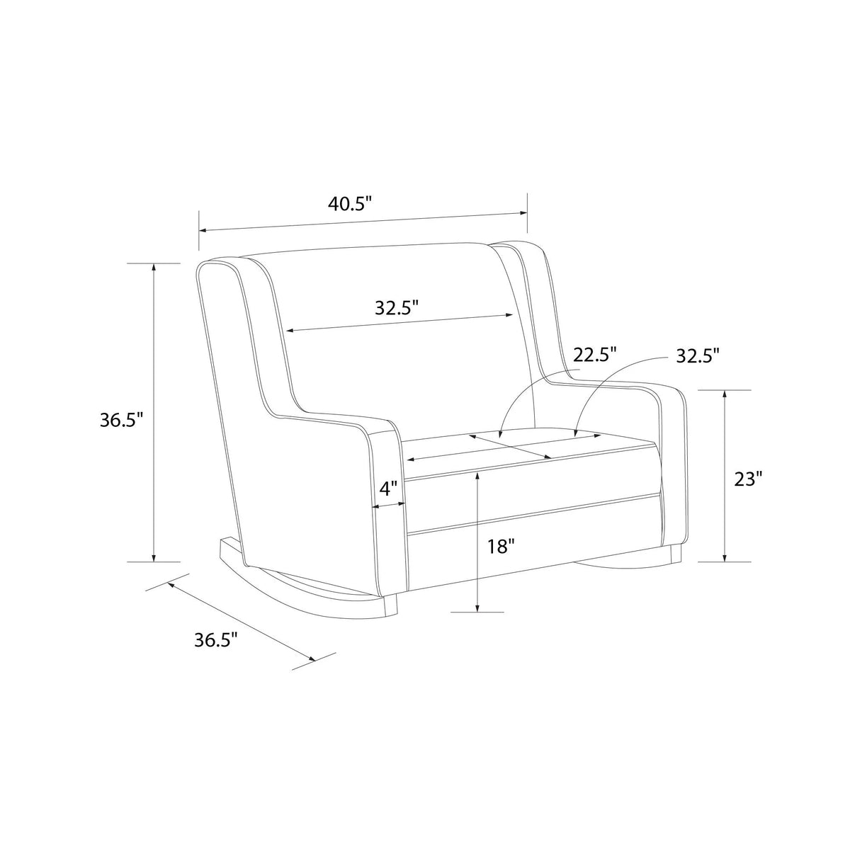 Beige Microfiber Double Rocker Chair V607