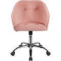 Pink Velvet Adjustable Swivel Office Chair E75423