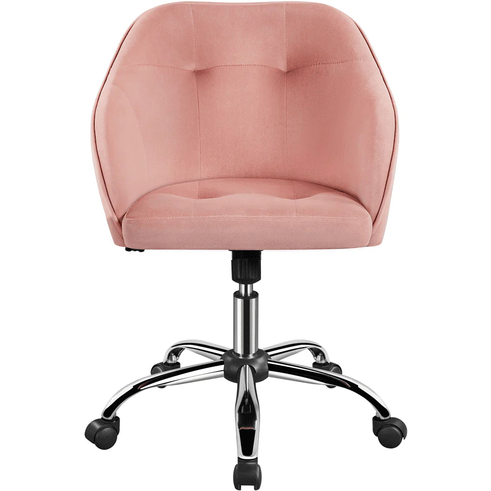 Pink Velvet Adjustable Swivel Office Chair E75423
