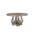 Champagne Gold Wooden Dining Table with Pedestal Base N252889