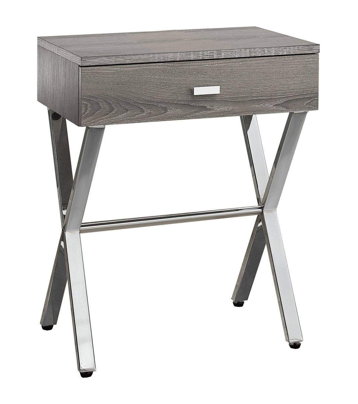 Taupe Finish and Black Metal Accent Table D206057