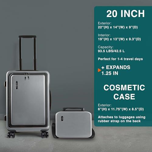 Black 22 Inch Carry On Luggage with Wheels M84153